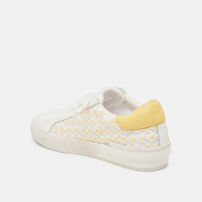 ZINA FLORAL SNEAKERS WHITE YELLOW FLORAL MESH - Dolce Vita