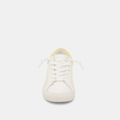 ZINA FLORAL SNEAKERS WHITE YELLOW FLORAL MESH - Dolce Vita