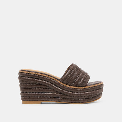 Throne Chocolate Raffia Wedges - Dolce Vita