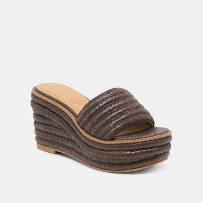 Throne Chocolate Raffia Wedges - Dolce Vita