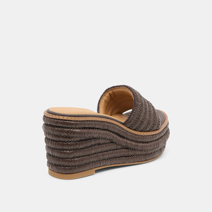 Throne Chocolate Raffia Wedges - Dolce Vita