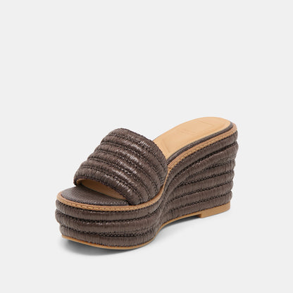 Throne Chocolate Raffia Wedges - Dolce Vita