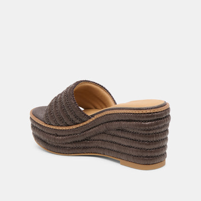 Throne Chocolate Raffia Wedges - Dolce Vita