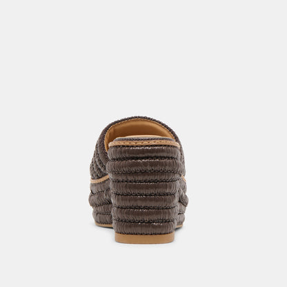 Throne Chocolate Raffia Wedges - Dolce Vita