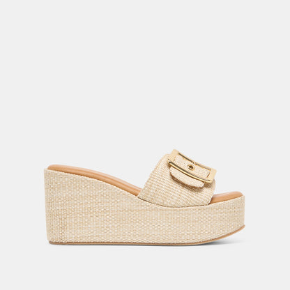 Jilian Lt Natural Raffia Wedges - Dolce Vita