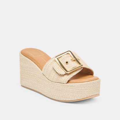 Jilian Lt Natural Raffia Wedges - Dolce Vita