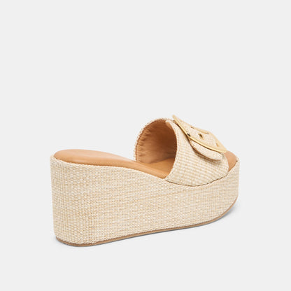 Jilian Lt Natural Raffia Wedges - Dolce Vita
