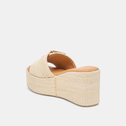 Jilian Lt Natural Raffia Wedges - Dolce Vita