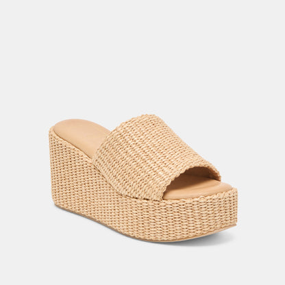Joclyn Lt Natural Raffia Wedges - Dolce Vita