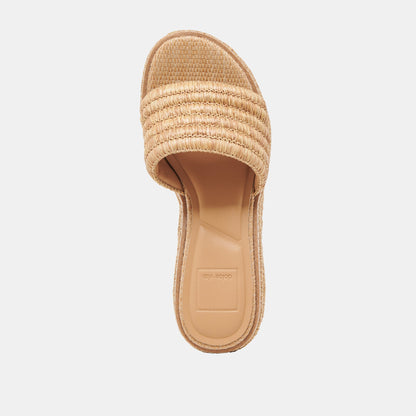 Throne Lt Natural Raffia Wedges - Dolce Vita