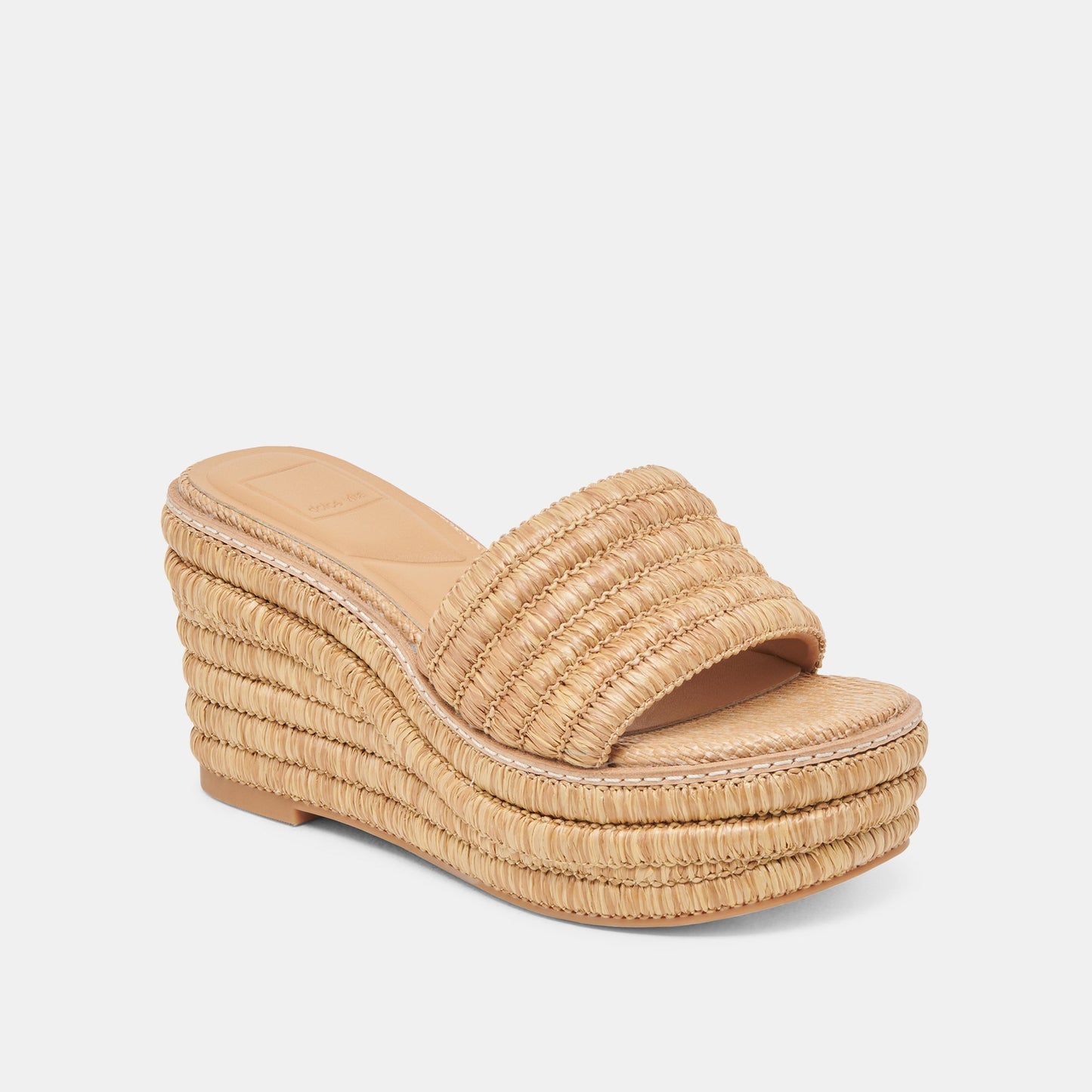 Throne Lt Natural Raffia Wedges - Dolce Vita