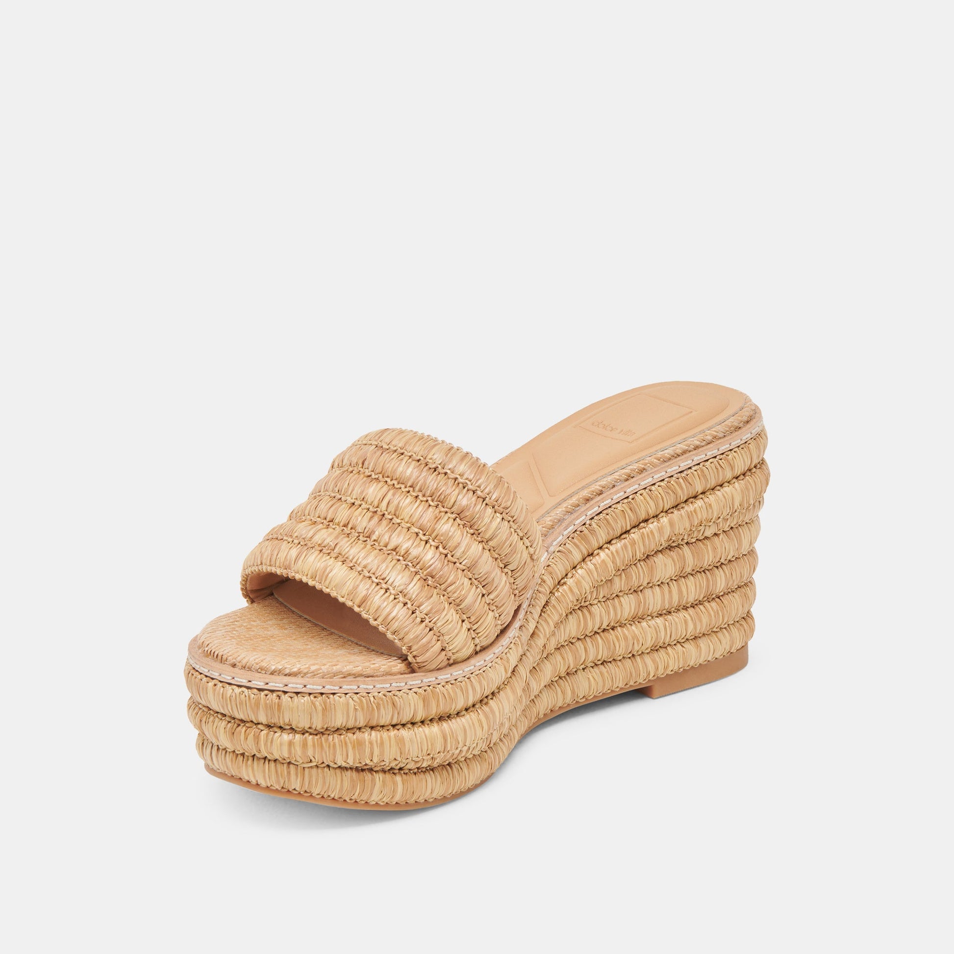 Throne Lt Natural Raffia Wedges - Dolce Vita