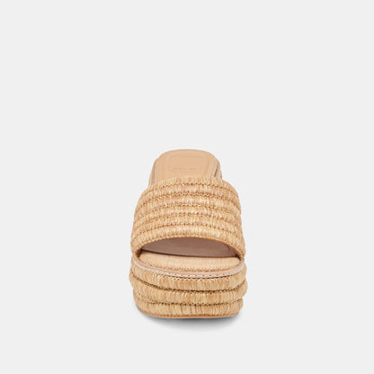 Throne Lt Natural Raffia Wedges - Dolce Vita