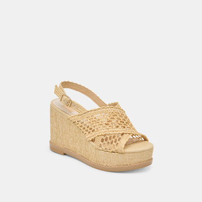 DEXLER WEDGES LT NATURAL WOVEN RAFFIA - Dolce Vita