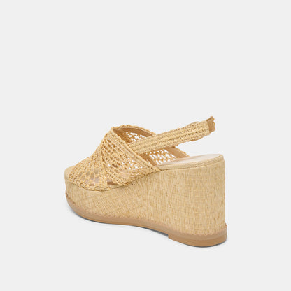 DEXLER WEDGES LT NATURAL WOVEN RAFFIA - Dolce Vita
