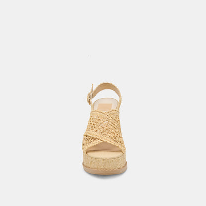 DEXLER WEDGES LT NATURAL WOVEN RAFFIA - Dolce Vita