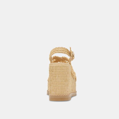 DEXLER WEDGES LT NATURAL WOVEN RAFFIA - Dolce Vita