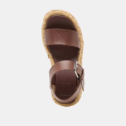 Auri Dk Brown Leather Wedges - Dolce Vita