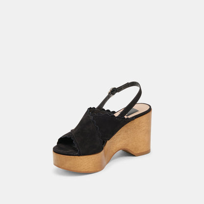 DILION WEDGES BLACK NUBUCK - Dolce Vita