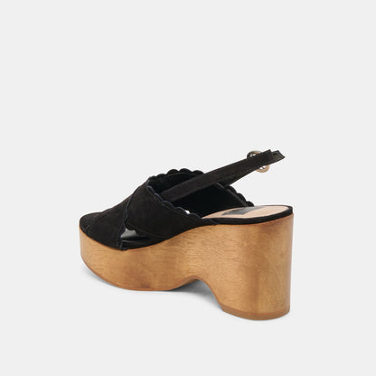 DILION WEDGES BLACK NUBUCK - Dolce Vita