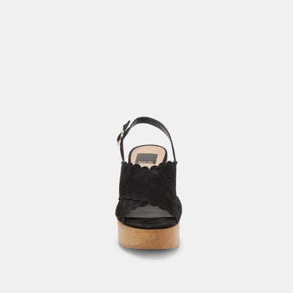 DILION WEDGES BLACK NUBUCK - Dolce Vita