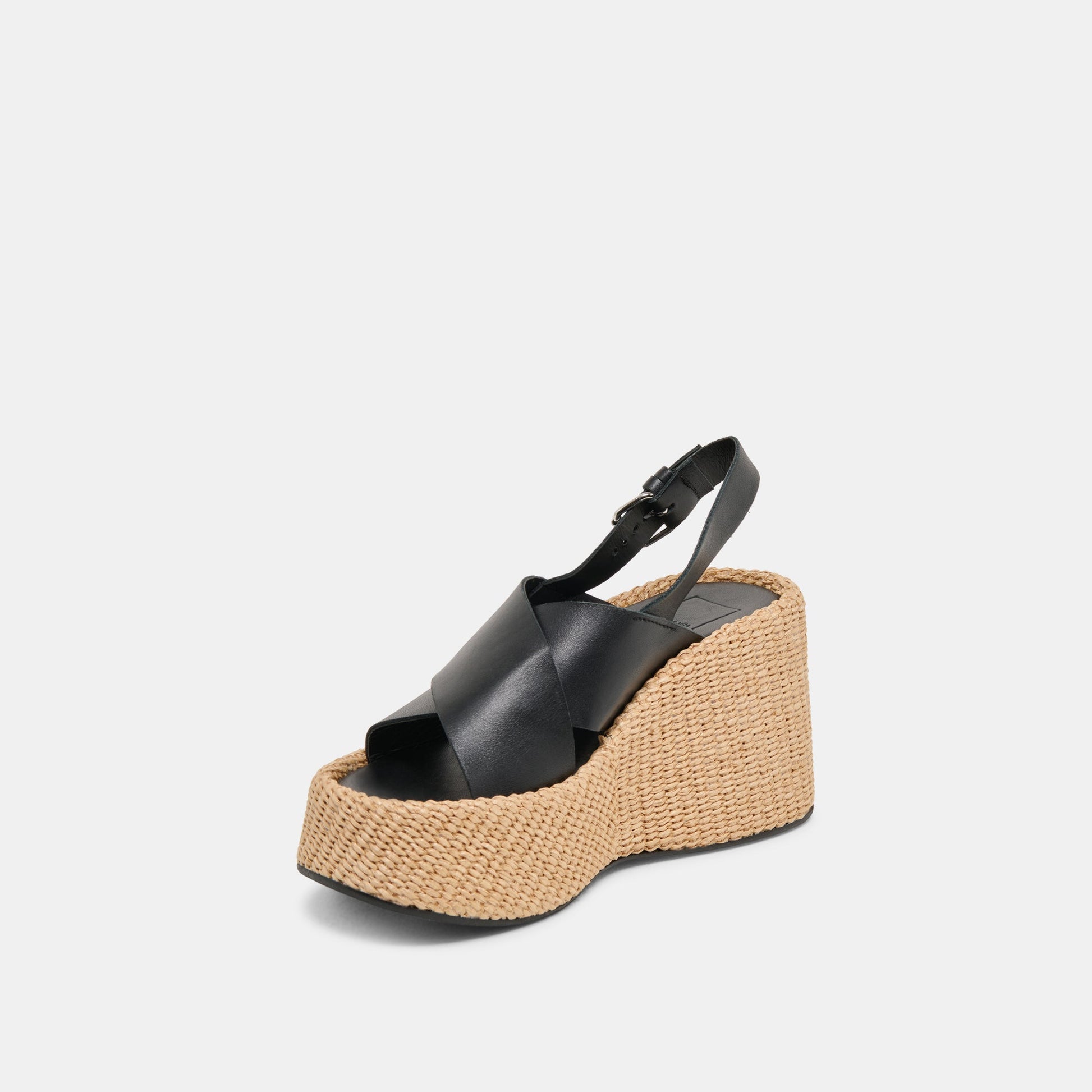 SKYLAR WEDGES BLACK LEATHER - Dolce Vita