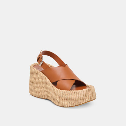 SKYLAR WEDGES BROWN LEATHER - Dolce Vita