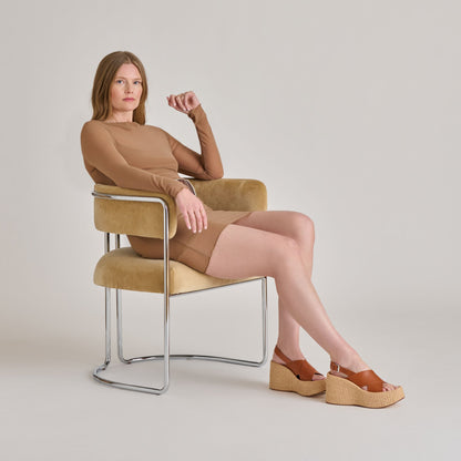 SKYLAR WEDGES BROWN LEATHER - Dolce Vita
