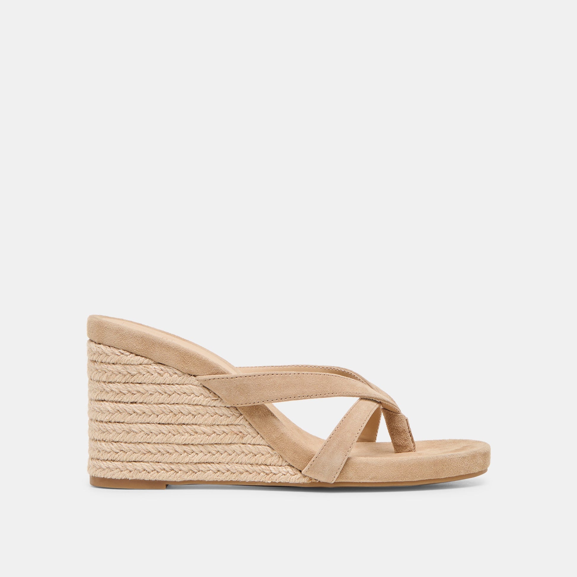 Helan Espadrille Camel Suede Wedges - Dolce Vita