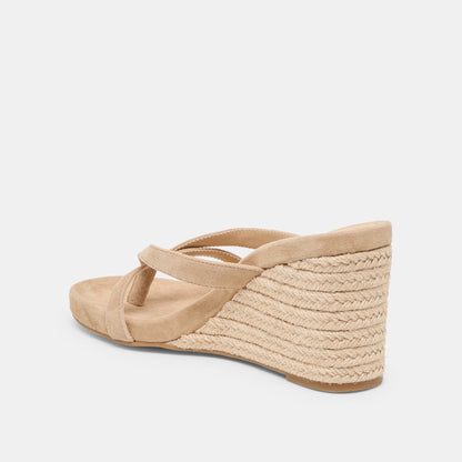 Helan Espadrille Camel Suede Wedges - Dolce Vita