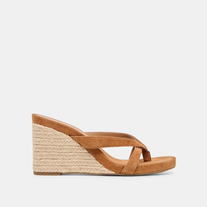 Helan Espadrille Brown Suede Wedges - Dolce Vita