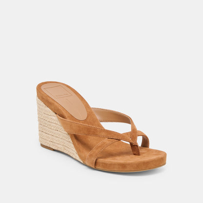 Helan Espadrille Brown Suede Wedges - Dolce Vita