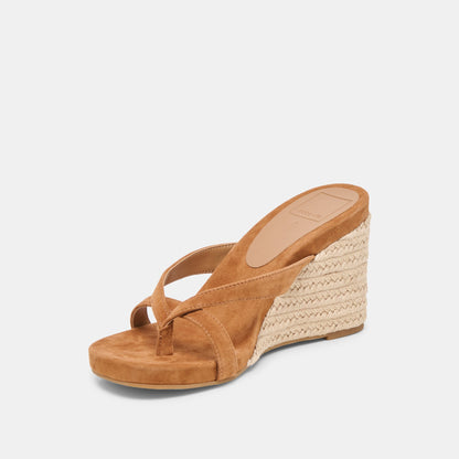 Helan Espadrille Brown Suede Wedges - Dolce Vita