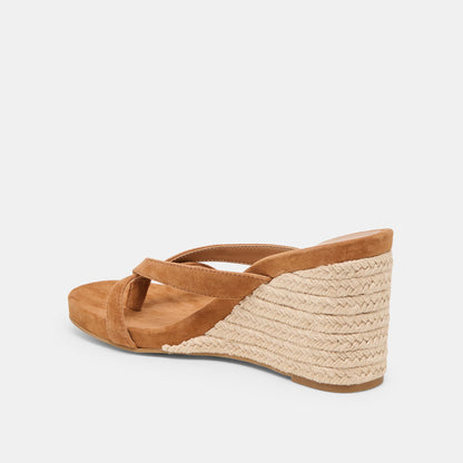Helan Espadrille Brown Suede Wedges - Dolce Vita