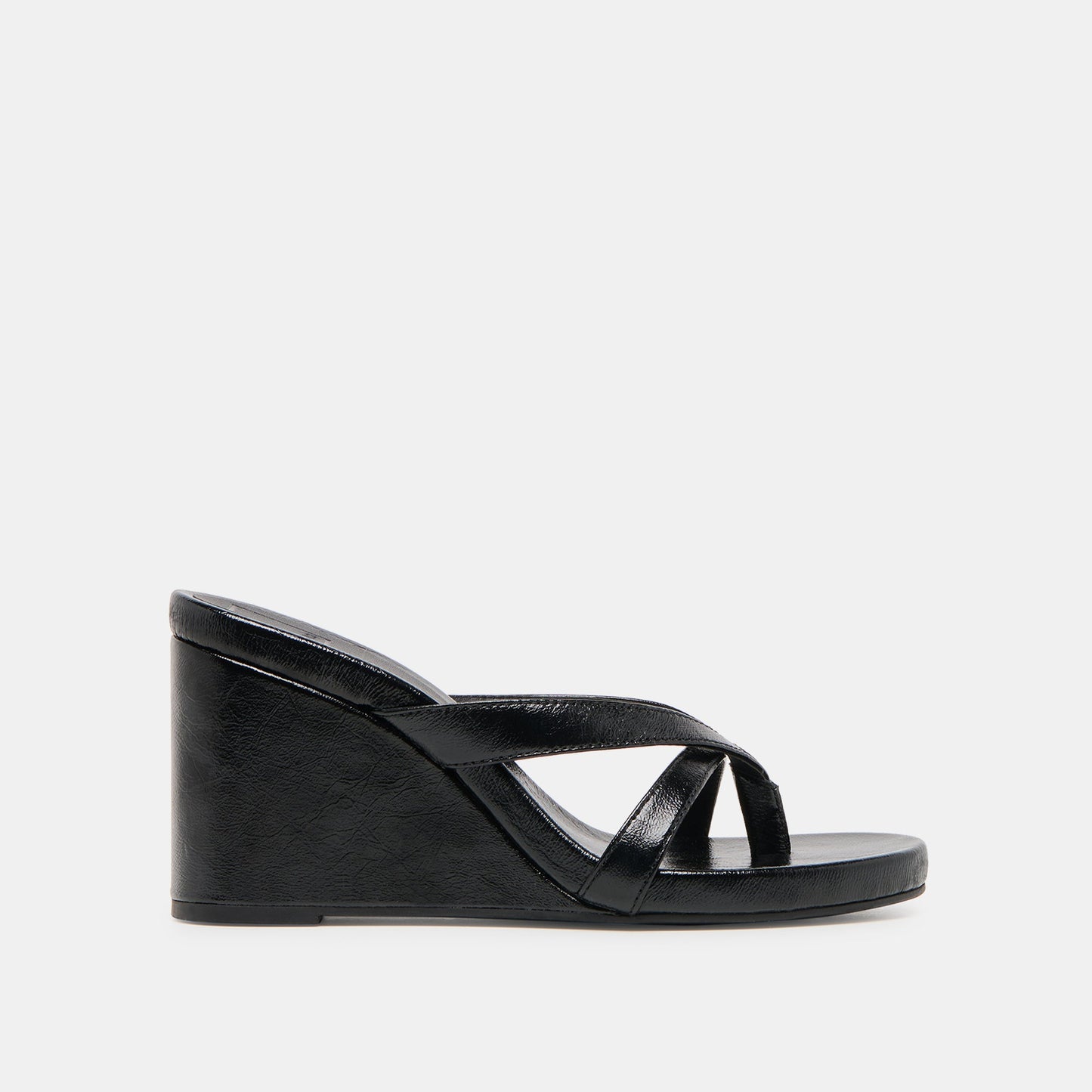 Helan Black Leather Wedges - Dolce Vita