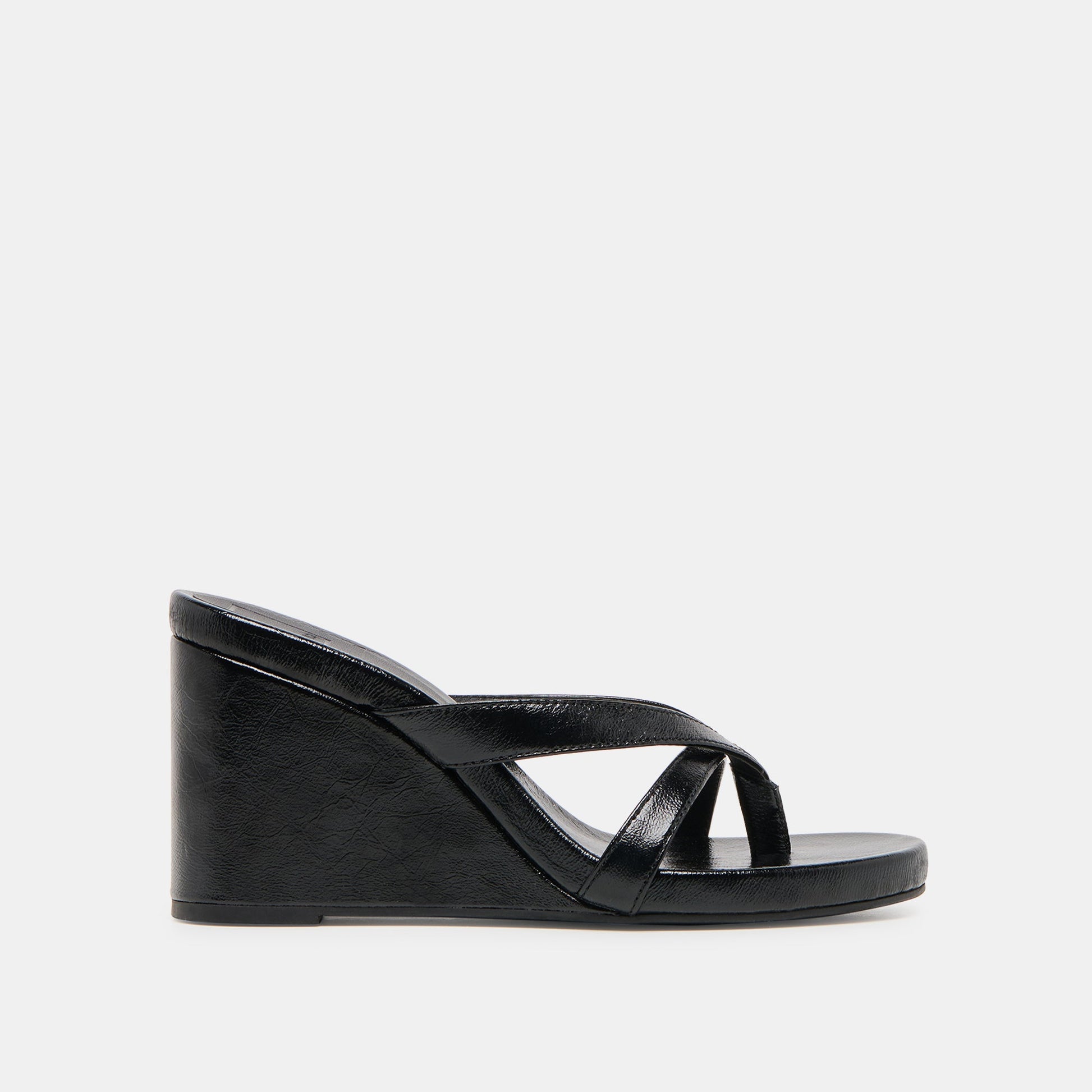 Helan Black Leather Wedges - Dolce Vita