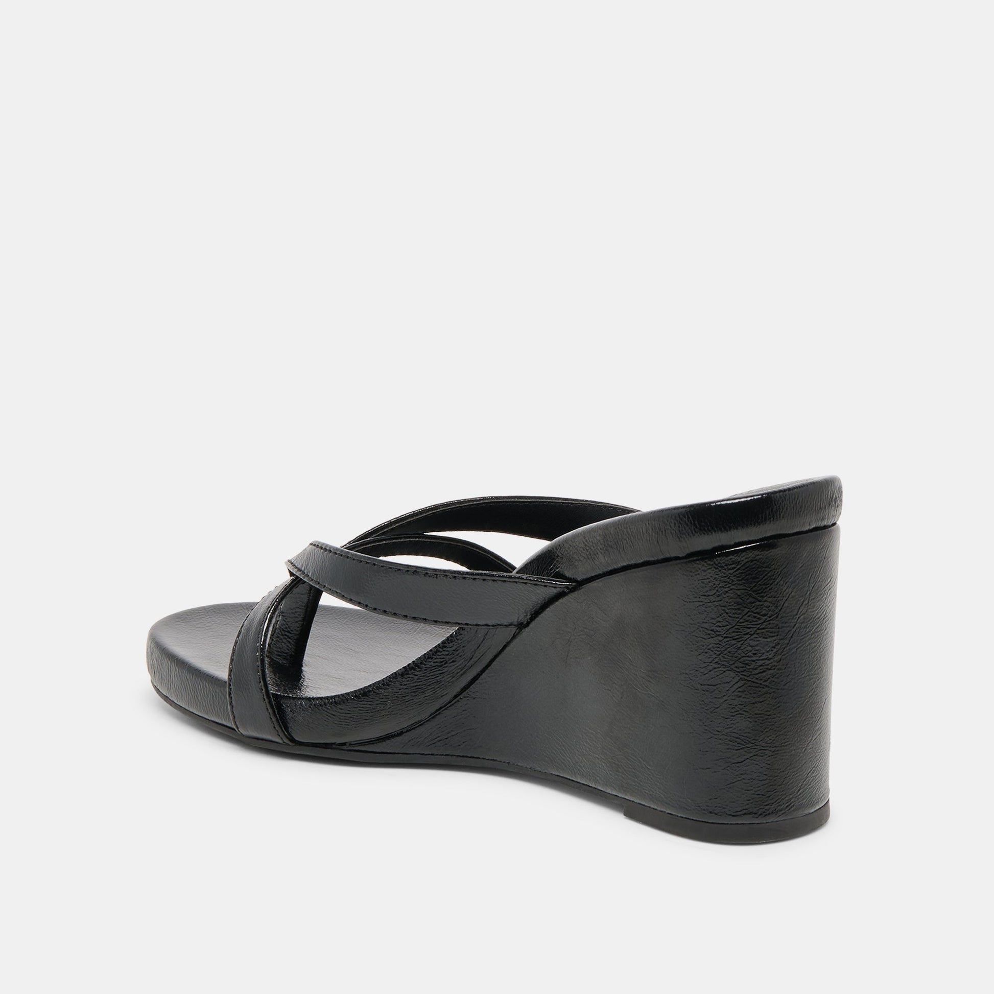 Helan Black Leather Wedges - Dolce Vita
