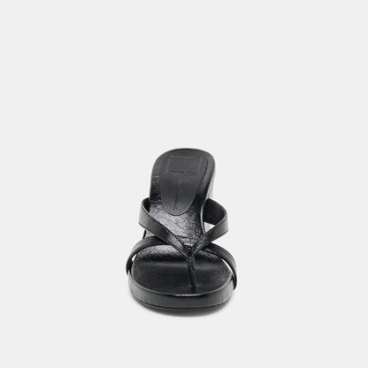Helan Black Leather Wedges - Dolce Vita