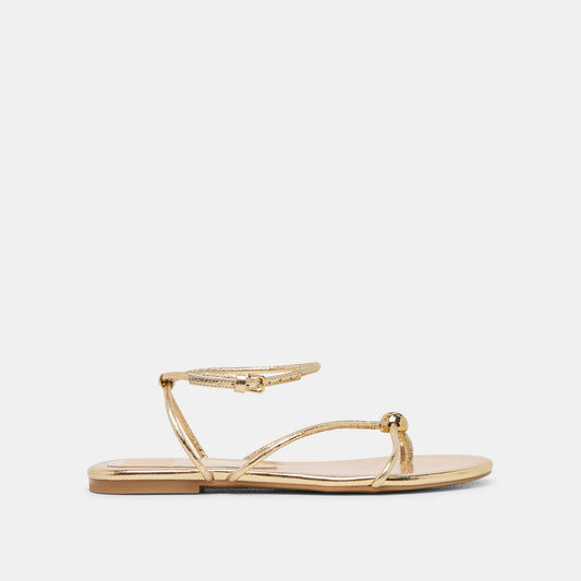Kenley Gold Leather Sandals - Dolce Vita