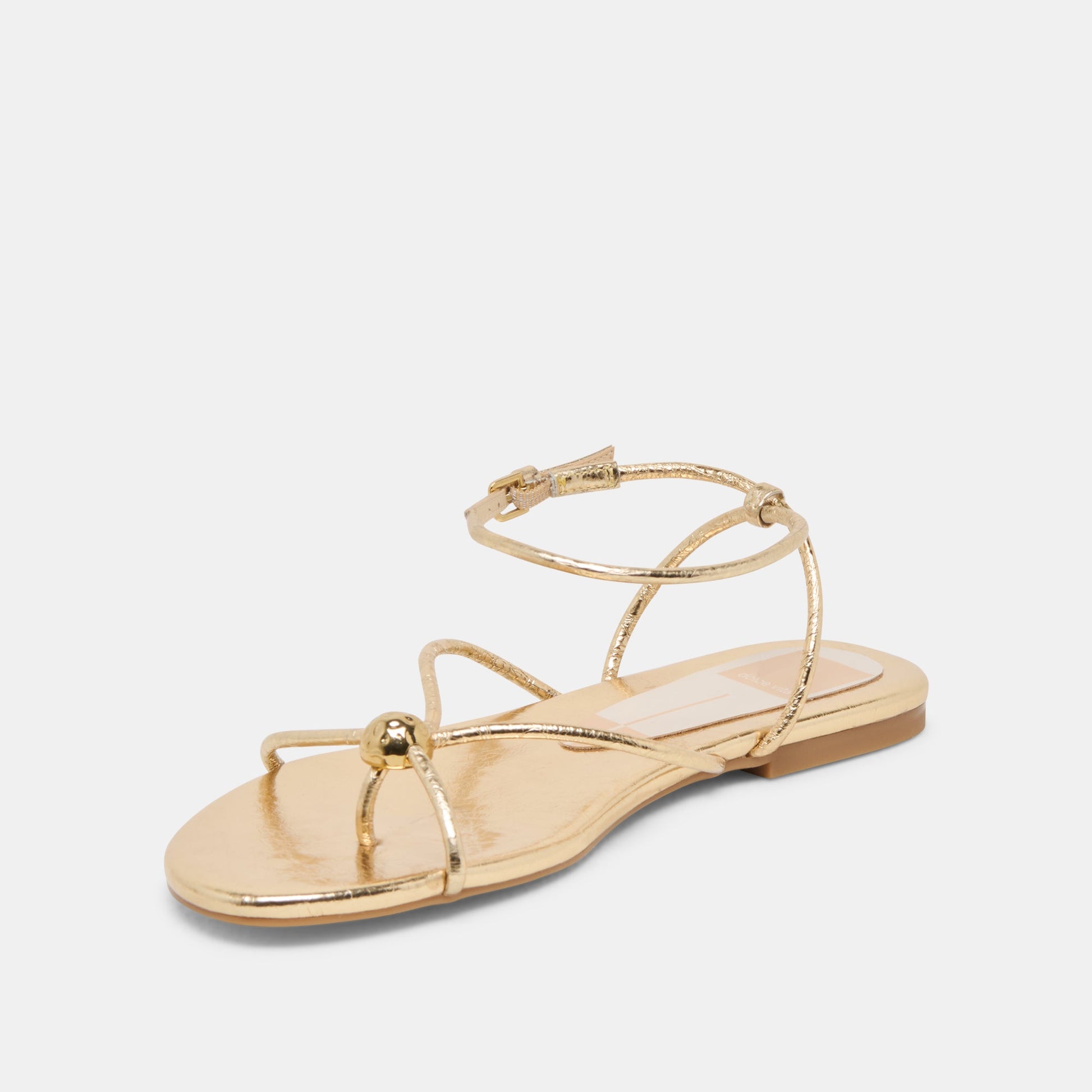 Kenley Gold Leather Sandals - Dolce Vita
