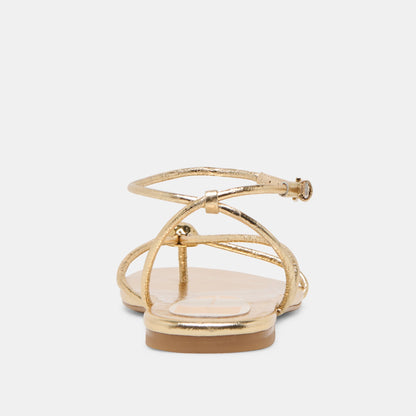 Kenley Gold Leather Sandals - Dolce Vita