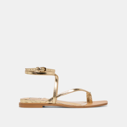 Tyrice Gold Leather Sandals - Dolce Vita