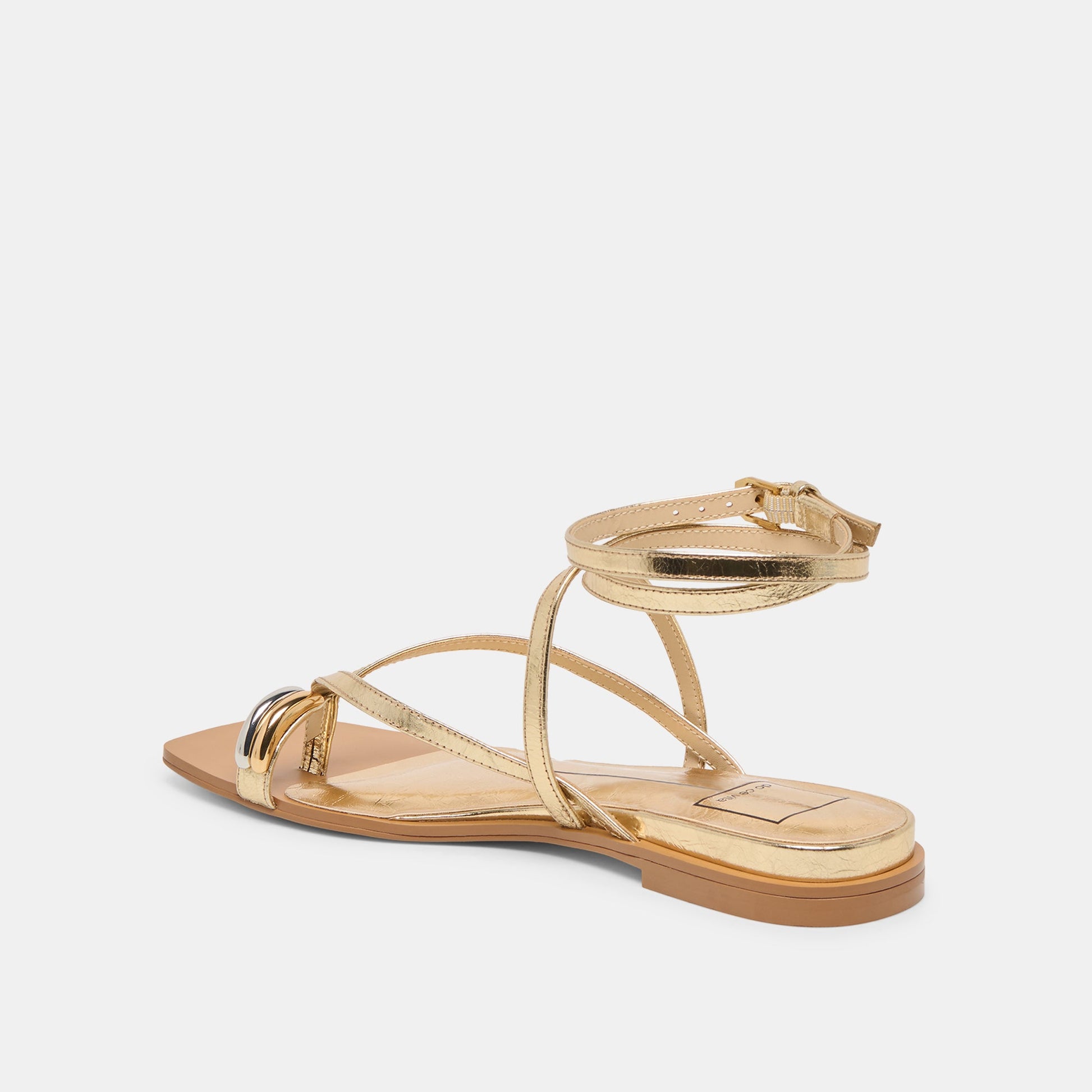 Tyrice Gold Leather Sandals - Dolce Vita