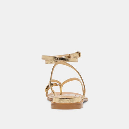 Tyrice Gold Leather Sandals - Dolce Vita