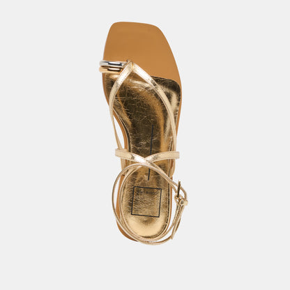 Tyrice Gold Leather Sandals - Dolce Vita