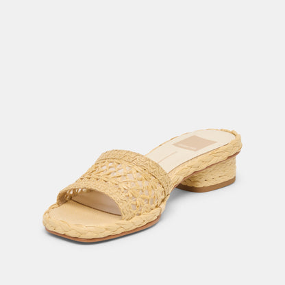 Dixi Lt Natural Cross Hatch Raffia Sandals - Dolce Vita