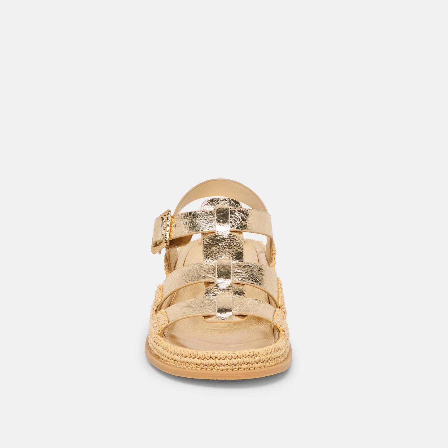 Shenna Gold Distressed Leather Sandals - Dolce Vita