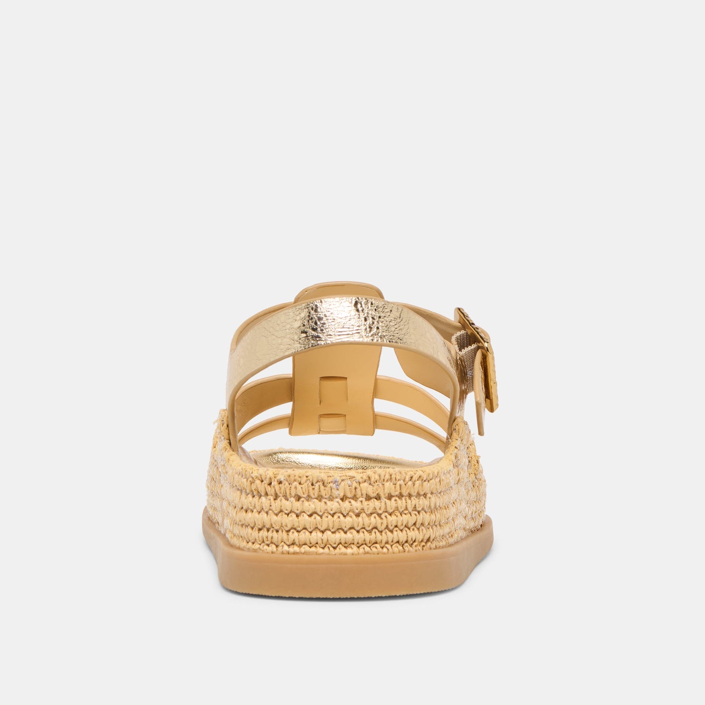 Shenna Gold Distressed Leather Sandals - Dolce Vita
