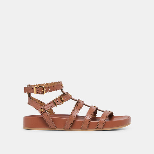 Susana Cognac Leather Sandals - Dolce Vita