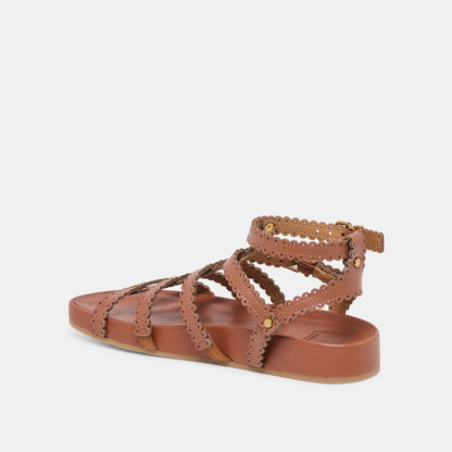 Susana Cognac Leather Sandals - Dolce Vita